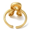 Initials Brass Open Cuff Ring for Women RJEW-N046-02R-G-3