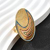 304 Stainless Steel Enamel Finger Rings for Women RJEW-M102-02G-3