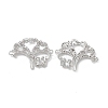 Brass Micro Pave Clear Cubic Zirconia Connector Charms KK-E068-VB054-1