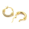 Brass Micro Pave Clear Cubic Zirconia Hoop Earrings EJEW-Q785-06G-2