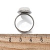 Half Round Natural Howlite Finger Rings RJEW-M062-01P-20-3