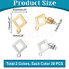 60Pcs 2 Colors 201 Stainless Steel Stud Earring Findings EJEW-UN0002-40-3