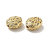 Oval Brass Micro Pave Cubic Zirconia Beads KK-G419-16G-02-3