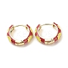Daisy Flower Enamel Hoop Earrings LS-EJEW-G290-01G-D-1