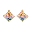 Rack Plating Alloy Enamel Pendants FIND-I038-04-2