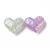 UV Plating Rainbow Iridescent Luminous Acrylic Beads OACR-E010-13-2