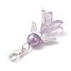 Angel Acrylic & Glass Pearl Pendant Decoration HJEW-JM02364-01-5