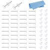60Pcs 925 Sterling Silver Round Flat Pad Stud Earring Findings STER-DC0001-65-1
