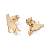 Wolf 304 Stainless Steel Stud Earrings for Women EJEW-Z017-13G-2