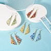 Glass Beaded Triangle Dangle Earrings EJEW-JE05255-4