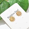 304 Stainless Steel Rhinestone Stud Earrings for Women STAS-Z117-13G-1