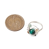 Planet Natural Green Aventurine Finger Rings RJEW-TA00165-02-3