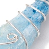 Electroplated Natural Quartz Crystal Copper Wire Wrapped Pendants PALLOY-JF02676-02-2