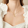 1pc Brass Chain & 304 Stainless Steel Letter Pendant Necklaces NJEW-LP0001-40M-G-4