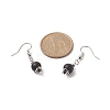 Synthetic Black Stone & Glass Round Beaded Dangle Earrings EJEW-JE05163-3