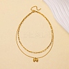 304 Stainless Steel Bowknot Pendant Necklaces LS-NJEW-L182-001G-04-4