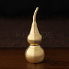 Brass Hollow Tilted Head Gourd Statue Ornament DJEW-PW0018-02E-1