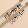 22Pcs Alloy Enamel Finger Cuff Rings Sets FS-WG8BC7B-01-2