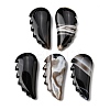 Natural Black Banded Agate(Dyed & Heated) Pendants G-F820-01G-1