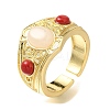 Rack Plating Brass Open Cuff Rings for Women RJEW-M022-10G-1