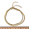 304 Stainless Steel Flat Snake Chain & Box Chain Double Layer Anklets for Women LS-AJEW-F069-02G-3