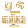 24Pcs 4 Style Alloy Napkin Rings and Plastic Rhinestone with Polyester Napkin Holder Adornment AJEW-AR0001-16-5