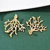 304 Stainless Steel Coral Stud Earrings EJEW-I320-09G-2