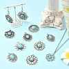 20Pcs 10 Styles Alloy Pave Synthetic Turquoise Pendants FIND-CJ0004-29-6