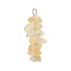 3Pcs Natural Citrine & Green Aventurine & Synthetic Blue Goldstone Chip Beaded Constellation Pendants PALLOY-JF03043-06-3