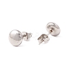 6 Pairs 304 Stainless Steel Flat Round Stud Earrings for Women EJEW-A067-20-5