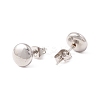 6 Pairs 304 Stainless Steel Flat Round Stud Earrings for Women EJEW-A067-20-5