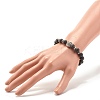 Natural Lava Rock Round Beads Stretch Bracelet BJEW-JB07477-3