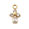 304 Stainless Steel Micro Pave Cubic Zirconia Pendants STAS-P431-40A-G-1