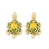 Brass Micro Pave Clear Cubic Zirconia Tortoise Connector Charms KK-F931-05G-1