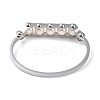 304 Stainless Steel White Round Plastic Beaded Bangles BJEW-G700-09P-3