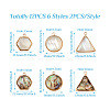 Craftdady 12Pcs 6 Styles Natural Shell Pendant Sets SHEL-CD0001-03-4