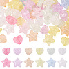 50Pcs 2 Styles Transparent Crackle Acrylic Beads OACR-TA0003-89-1