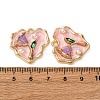 Alloy Enamel Flower Pendants ENAM-B028-41KCG-04-3