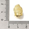 Buddha Head Rack Plating Brass Micro Pave Clear Cubic Zirconia Beads KK-U019-12G-3