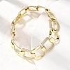 Brass Micro Pave Clear Cubic Zirconia Link Chain Bracelets for Women BJEW-H630-03G-3