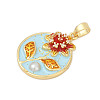 Brass Micro Pave Cubic Zirconia Pendants KK-U068-08G-01-2