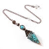 Synthetic Turquoise & Resin Hexagonal Pointed Dowsing Pendulums PW-WG7D05E-04-1