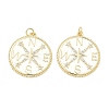 Eco-Friendly Brass Micro Pave Clear Cubic Zirconia Enamel Pendants ZIRC-C024-01G-02-1-1