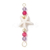 4Pcs 4 Colors Summer Beach Dyed Synthetic Turquoise Connector Charms PALLOY-JF03746-01-3