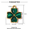 304 Stainless Steel Cat Eye Pendants STAS-OY015-33G-2