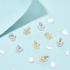 20Pcs 2 Colors Brass Micro Pave Clear Cubic Zirconia Pendants KK-PH0003-35-3