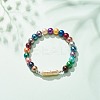 ABS Pearl & Acrylic Round Beaded Stretch Bracelet for Women BJEW-JB08283-2