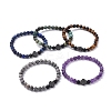 Mixed Natural Gemstone Beaded Stretch Bracelets BJEW-JB05026-1