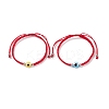 2Pcs 2 Style Resin Evil Eye Braided Bead Bracelets Set BJEW-JB08425-4