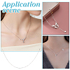 1Pc Sterling Silver Heart Link Chain Necklaces for Women NJEW-BC0001-13-5